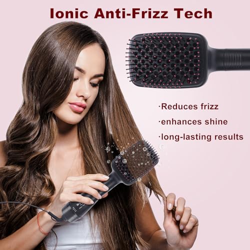 Sonew 2 in 1 Hair Dryer Brush & Straightener Brush, Hair Dryer and Styler, Negative Ion Blow Dryer Brush, Hot Air Brush Detangles, Dries, Smooths, Reduce Frizz & Static