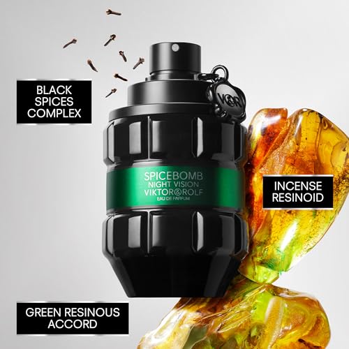 Viktor&Rolf - Spicebomb Nightvision Mens Cologne 2-Piece Set ($195 Value) - Woody & Spicy - With Notes of Citrus & Tobacco - Full Size Eau de Parfum, 3 Fl Oz & Travel Size Eau de Toilette, 0.68 Fl Oz