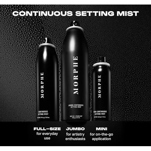 Morphe Continuous Setting Mist - Micro-Fine Makeup Setting Spray with a Natural Radiant Finish - Helps Makeup Resist Caking or Fading & Increases Wear of Foundation (2 Count, 2.8 fl oz)