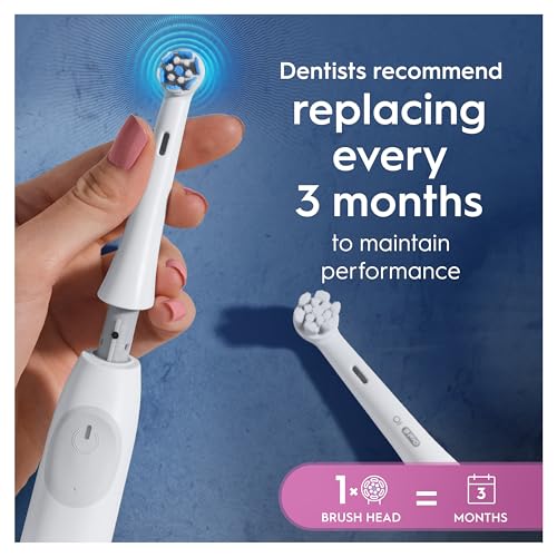 Oral-B iO Gentle Care Electric Toothbrush Head, Twisted & Angled Bristles for Deeper Plaque Removal, Pack of 4, Suitable for Mailbox, White