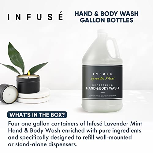 Terra Pure Infuse Hotel Hand & Body Wash | 1 Gallon | For Hospitality & Vacation Rentals to Refill Dispensers | (4 Gallons)