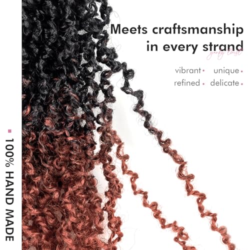 Toyotress Yanky Twist Crochet Hair - 10 Inch 8 Packs (30 Strands/Pcs) Fluffy Spring Mini Twist Short Bob Passion Twist, Ombre Ginger Pre-Looped Crochet Braids Braiding Hair (10 Inch, OT350-8P)