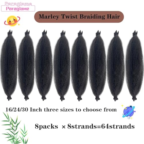 Color 2 Afro Twist Hair 16 Inch 8 Packs Wrapping Hair for Soft Locs Kinky Braiding Spring Twist for Women(16Inch,2#)