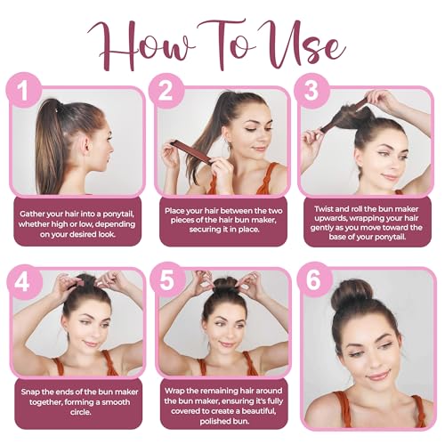 Women's Hair Bun Maker French Twist Hair Fold Wrap Snap by Andlane (1 Brown, 1 Light Brown)