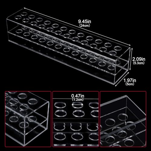 Acrylic Lip Liner Organizer & Eyeliner Organizer, 24 Standard Cosmetic Pencil Makeup Brush Makeup Display Case Refillable Container