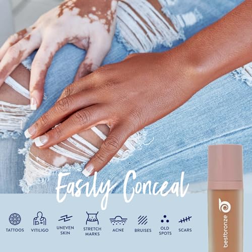 Best Bronze Bombshell Body Makeup - Tattoo Cover Up Makeup & Body Foundation Waterproof - Tattoo Concealer Waterproof for Scars, Varicose Veins Cover Up & Leg Foundation (NC61 Deep Radiance)