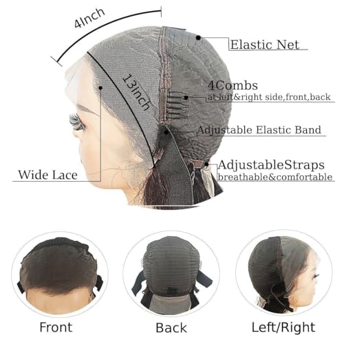 Body Wave Lace Front Wigs Human Hair Wide Lace 180 Density Human Hair Wigs 13x4 Human Hair Lace Front Wigs Pre Plucked 20 Inches Natural Color
