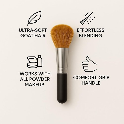 Luxury Essential Mineral Makeup Brush – Bare Soft Brush for Flawless Foundation, Powder & Bronzer Cruelty-Free & Professional Quality
