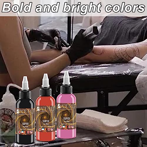 Tattoo Kit 14Pcs Tattoo Ink Color Set,Tattoo Ink Set, Skin-Safe Permanent Tattooing for 3D Makeup Beauty Skin Body Art, 1 oz 30ml/Bottle, 14 Color (30ml, 14Color)