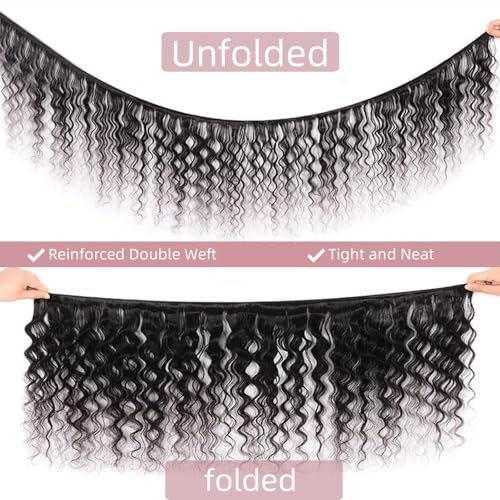 Loose Deep Wave Bundle 3 Bundles Human Hair 26 28 30 Inch 100% Human Hair Bundles 12A Grade Double Weft For Black Women Natural Color