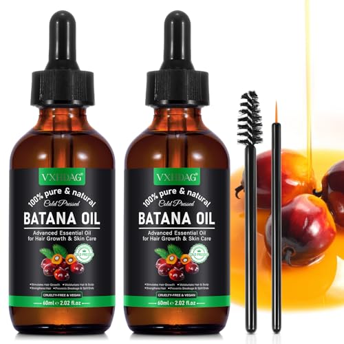 Batana Oil - Pure & Natural Hair Growth Oil from Honduras, Eliminates Split Ends, Enhances Radiance for All Hair & Skin Types, 4.04 fl oz (pack of 2)
