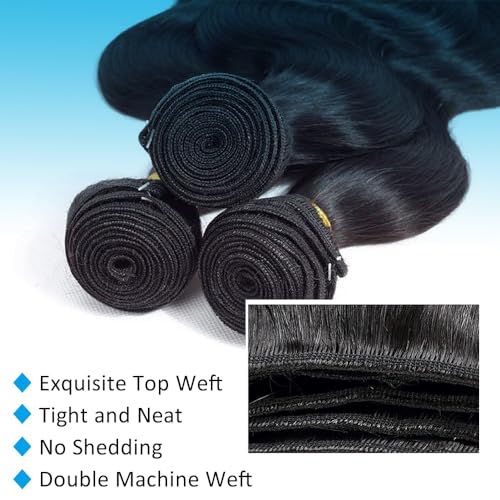 Brazilian Human Hair Bundles 20 22 24 Inch Body Wave Bundles Human Hair 12A 100% Unprocessed Virgin Hair Weave 3 Bundle Deals Natural Black Color