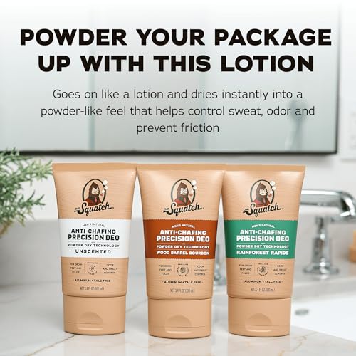 Dr. Squatch Precision Deo Dry Lotion - No Mess Body Powder Lotion for Men - Made With Natural Ingredients - 2 Pack Rainforest Rapids