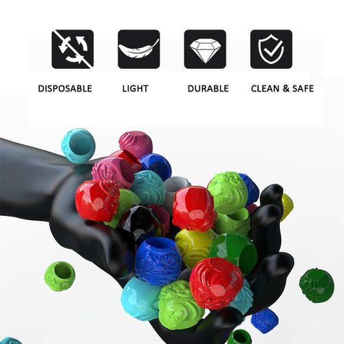 Tattoo Ink Cups with Base - Moricher 200 Pcs 8 Colors Disposable Plastic Tattoo Ink Caps Pigment Caps for Tattooing Makeup Container Cap Tattoo Accessory Tattoo Supplies