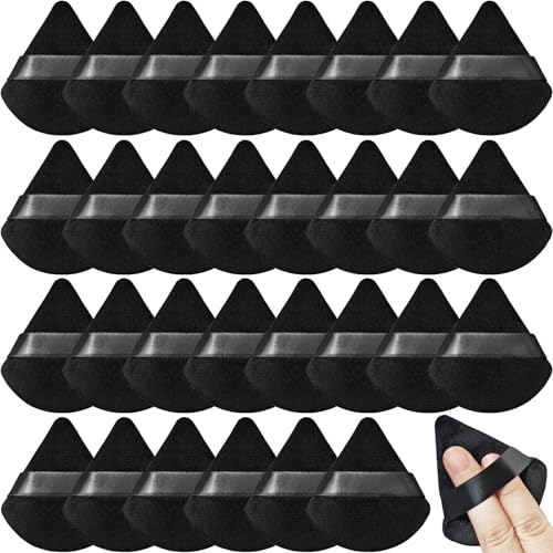 30 Pcs Powder Puff Face Soft Makeup Sponge,Triangle Powder Puffs for Face,Soft Velour Makeup Puff for Loose and Cosmetic Foundation,Baking & Setting Powder Sponge