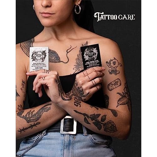 Tattoo Aftercare Kit - Cream and Soap (50-Pack), Brightening Formula for Tattoo Artists & Travel - Ink Hydration Tattoo Lotion Pillow Packs