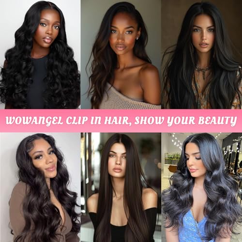 WOWANGEL Clip in Hair Extensions Human Hair,24" Seamless Clip Ins No Damage,7pcs 120g Remy Hair Reusable for Daily Styling,Weddings,Events,Honey Blonde(60#)