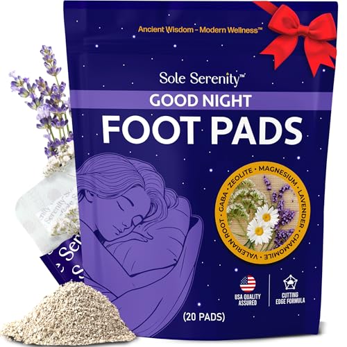 Sole Serenity Foot Pads - Zeolite Mineral, Ginger Root, Wormwood, Bamboo Vinegar, Foot Spa for Tired Feet (Good Night - 1 Pack)