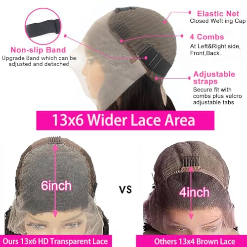 200% Density 30 Inch 13x6 Deep Wave Lace Front Wigs Human Hair Curly HD Lace Front Human Hair Wig Pre Plucked 100% Real Human Hair No Synthetic Blend No Tangle No Shedding Triple Lifespan 3X