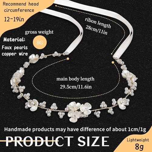 Flower Girl Hair Accessory, Pearl Headpiece for Girls and Women, Wedding, Birthday, Party, and First Communion