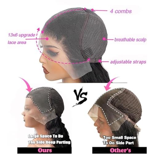 32 Inch Deep Wave Lace Front Wigs Human Hair 200 Density 13x6 HD Lace Frontal Wigs Human Hair Pre Plucked Deep Curly Lace Front Wigs For Women