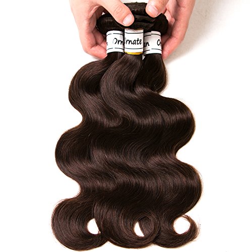 Dark Brown Body Wave Bundles Human Hair Brazilian Body Wave Hair Extensions Sew In 9A Grade Virgin 100% Unprocessed Remy Human Hair Weave Extensions(Body 2#, 20 22 24inch)