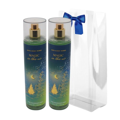 Bath & Body Works MAGIC IN THE AIR Fine Fragrance Mist 2-piece Gift Set with a Blue Bow for Holiday 8 fl oz each