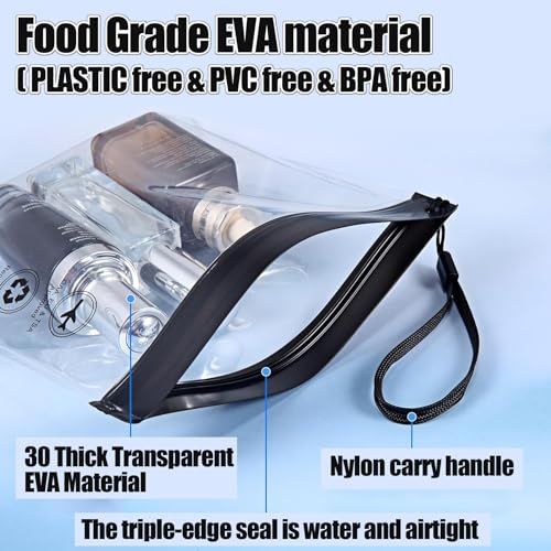 4Pcs Reusable TSA Approved Security Clear Toiletry Bag-Quart Size Travel Bag Tsa Approved for EU UK & US Carry-on Regulations Security Travel Bags for Liquids, Leakproof Travel Accessories