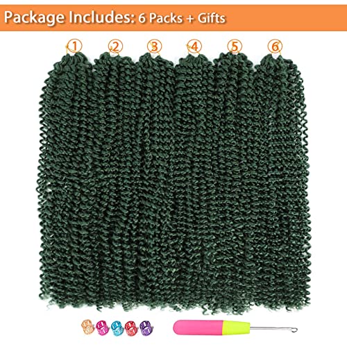 Dark Green Passion Twist Hair 18 Inch 6 Packs Green Water Wave Crochet Hair for Passion Twists Long Bohemian Braiding Protective Style Hair Extensions (18 Inch 6 Packs, DGreen#)