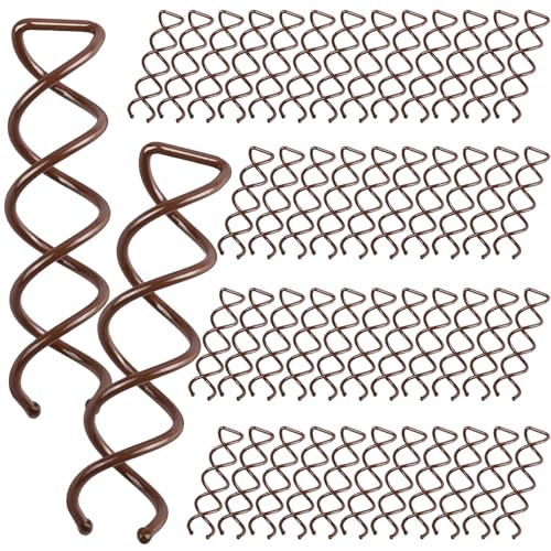 FANDAMEI 50PC Spiral Hair Pins Set, Spin Pins Spiral Bobby Pins for Girls, Women and Kids, Non-Scratch Round Clip & Bun Twist, Stylish Bun Bobby Pins, Premium Spin Pins for Hair, Brown