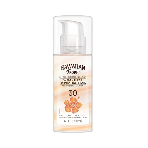 Hawaiian Tropic Everyday Active Spray Sunscreen SPF 50 Twin Pack and Weightless Hydration Face Sunscreen SPF 30 Travel Size