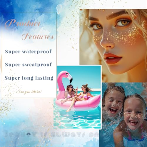 Glitter Freckles, 32 Pcs Sparkle Glitter Freckles Face Tattoo for Women Girls Gold Temporary Face Tattoos Concert Festival Rave