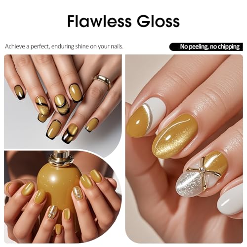 VENALISA Cat Eye Gel Nail Polish 1 Pcs 10ML Shimmer Gold Glitter Magnetic Gel Polish Soak Off Salon Manicure DIY at Home Nail Art For Girls Women