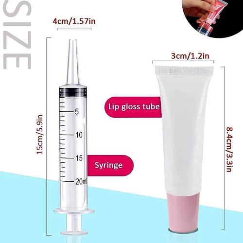 100 PACK 10ml Lip Gloss Tubes with 50 x Pink Caps + 50 x Gold Caps