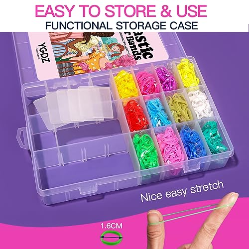 YGDZ Elastic Hair Bands 24 Colors, 1500 pcs Mini Hair Rubber Bands for Hair, Colorful Toddler Hair Accessories, Soft Small Girl Hair Ties, Hair Accessories Set for Girl, Baby, Kids