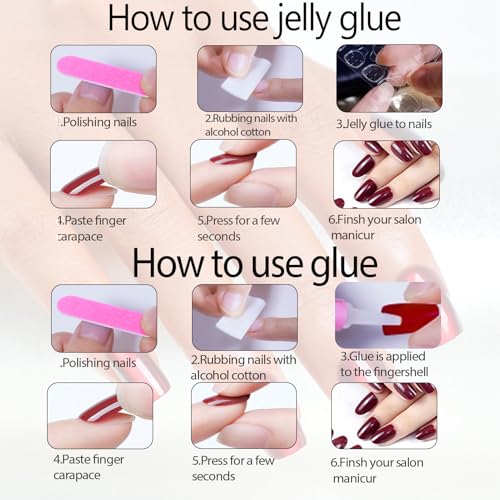 Medium Square Press On Nails Girls Fake Nails with Pink to white Ombre Simple and Stylish Design, Acrylic Artificial False Nails Press On Stick On Nails for Women
