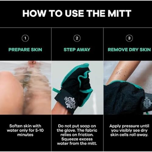 Dermasuri - Deep Exfoliating Glove - Polishing Mitt Body Scrubber - Korean Skin Cleaner Exfoliator & Dead Skin Buffing Treatment - Gifts for Women & Men - Keratosis Pilaris Scrub Remover - (1 Pack)