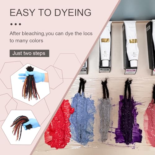 DAIXI Handmade Interlocking Locs 100% Real Human Hair Permanent Loc Extensions Textured Natural Looking Soft Dreadlocks (1B - 0.8cm, 6 Inch 60 Strands)