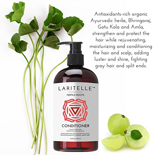 Laritelle Organic Hair Growth Set | Fertile Roots Shampoo + Conditioner + Leave-In Treatment | Follicle Stimulating Rosemary, Ginger & Clove | Anti-Hair Loss, Strengthening, Nourishing | USA made