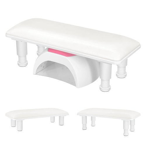 Arm Rest for Nails Tech,Height Adjustable Nail Arm Rest Stand,Cleanable Leather Hand Rest Holder Pillow,Manicure Armrest with Detachable Plastic Legs,Anti-slip