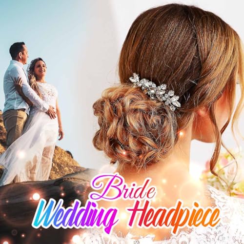 Catery Crystal Wedding Hair Comb Rhinestone Bridal Hairpieces Bridesmaid Clips Accessories for Brides and Women (A Silver)