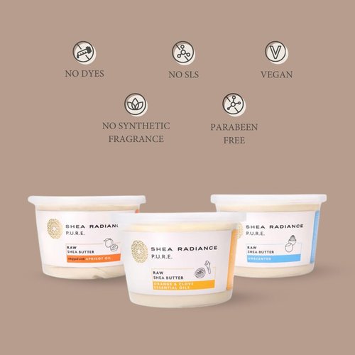 Shea Radiance P.U.R.E Raw Shea Butter | 100% Natural & Unrefined Body Butter | Soothes, Softens, & Increases Collagen | Long Lasting Moisture | Moisturizer for Sensitive Skin | Unscented (14 oz)