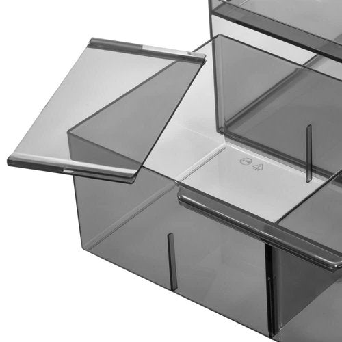 iDesign The Sarah TannoCollection Cosmetic Drawer Organizer,Made of Recycled Plastic,Smoke/Black Large