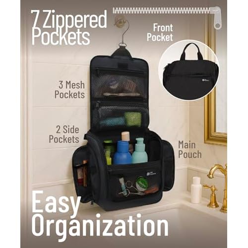 DD D&D Wanderlust D&D Hanging Travel Toiletry Bag for Men and Women ? Cosmetics, Makeup and Toiletries Organizer Kit with 10 Compartments