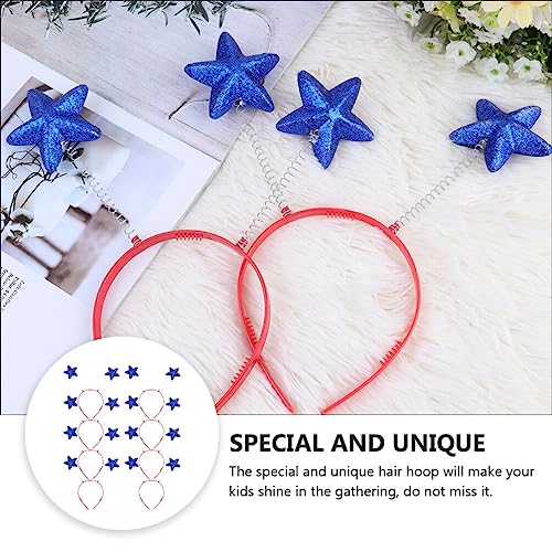 Lurrose 8pcs Star Head Boppers Martian Headband Antenna Headband Star Novelty s (Blue)