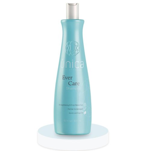 U ÚNICA WORK OF BEAUTY Ever Care Smoothing Shampoo – Keratin, Collagen & Argan Oil for Frizz Control, Repair & Hydration – Daily Lightweight Cleanser for Dry, Curly & Damaged Hair – 10 oz