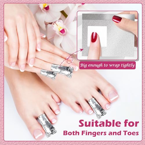 Foil Nail Wraps SHEERBLISS Nail Foils Soak Off 100PCS Nail Foil Wraps For Soak Off Gel Polish Remover,with 1pcs Cuticle Pusher for Removing Nail Polish at Home
