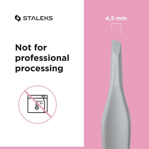 STALEKS BEAUTY & CARE 30 Type 3 Eyebrow Tweezers – Wide Beveled Stainless Steel with Ergonomic Handles for Thick Brows & Home Use
