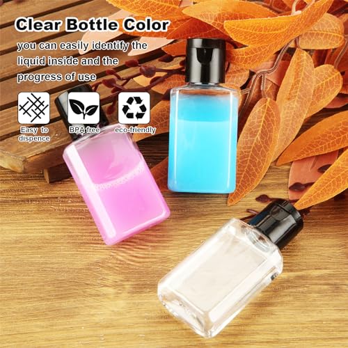 100PCS Travel Size Bottles 1oz Mini Travel Shampoo Bottles Small Plastic Empty Bottles, Refillable Cosmetic Containers with Flip Cap Clear Portable Small Bottles for Liquid, Lotions, Toner, Body Soap