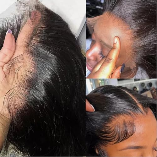 13x4 Lace Front Wigs Human Hair Pre Plucked with Baby Hair 220% Density 20inch HD Transparent Straight Lace Front Wigs Human Pre Plucked For Black Women Frontal Wigs Human Hair